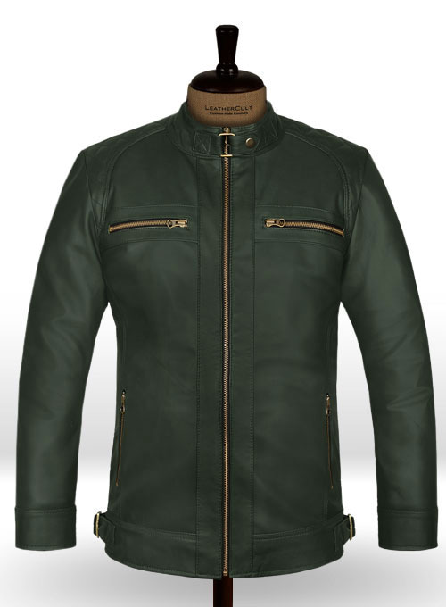 Soft Deep Olive Leather Jacket # 653