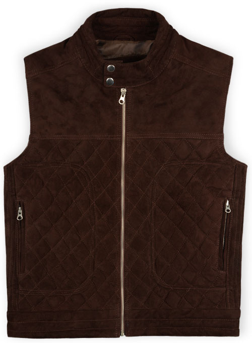 Soft Dark Brown Suede Leather Vest # 324