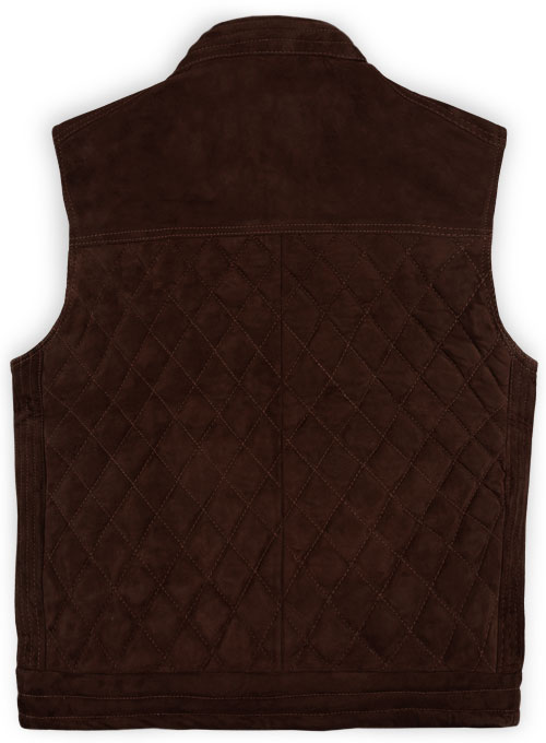 Soft Dark Brown Suede Leather Vest # 324 - Click Image to Close