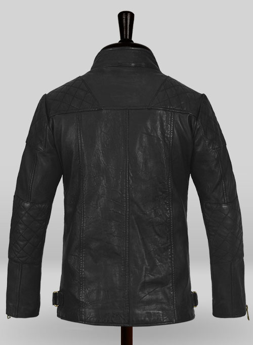 Soft Rich Black Washed & Wax Leather Jacket #613