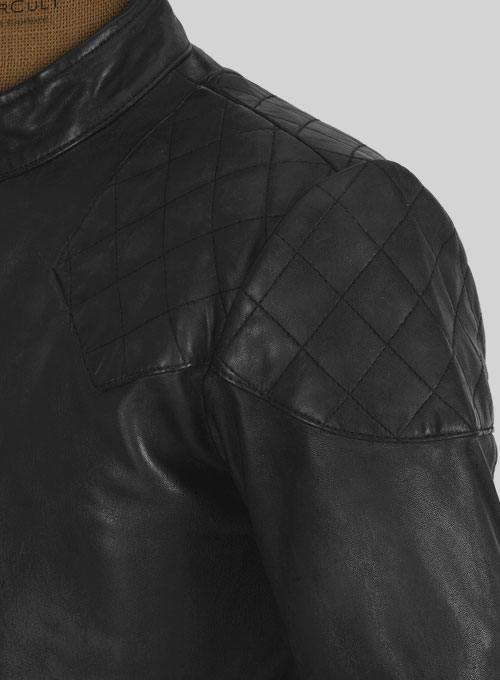 Soft Rich Black Washed & Wax Leather Jacket #613 - Click Image to Close