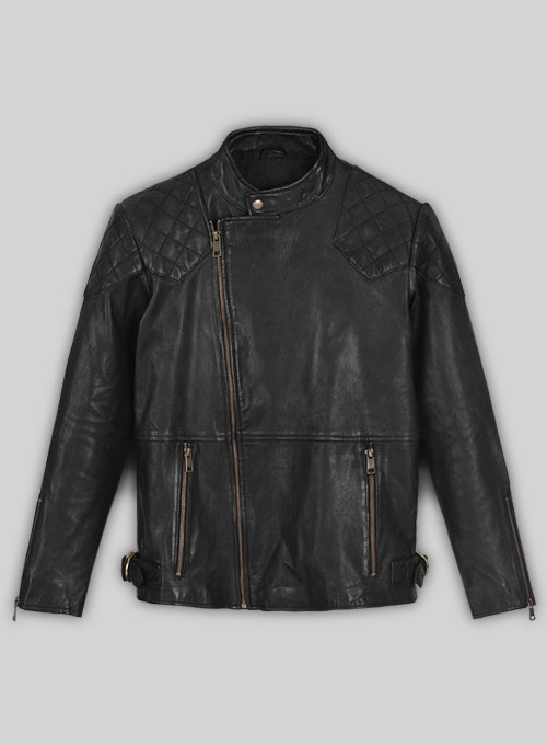 Soft Rich Black Washed & Wax Leather Jacket #613