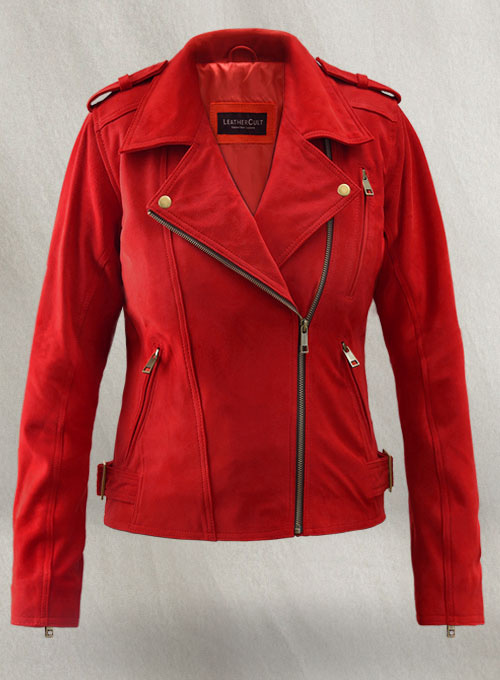 Soft Lava Red Suede Leather Jacket # 267