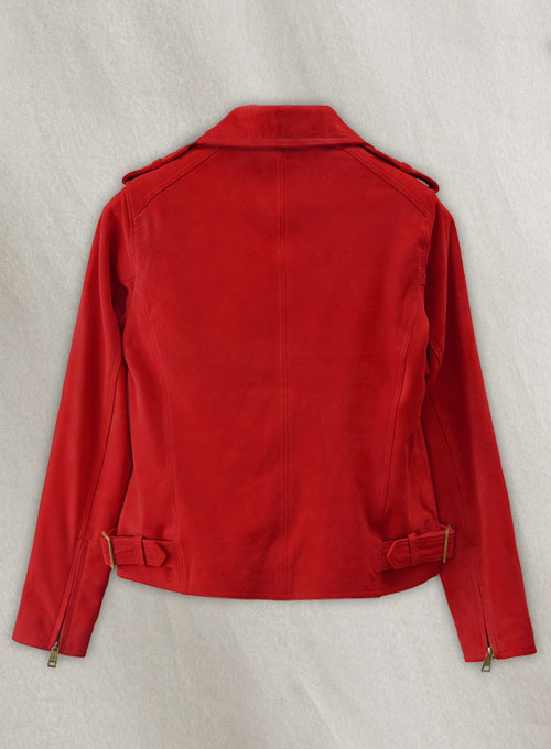Soft Lava Red Suede Leather Jacket # 267 - Click Image to Close