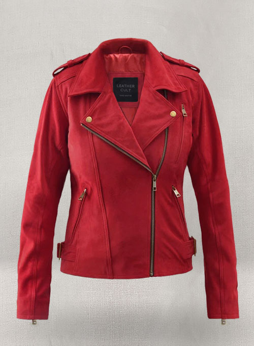 Soft Lava Red Suede Leather Jacket # 267