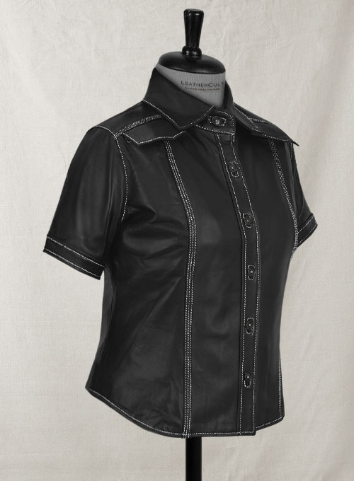 Sophie Turner Leather Shirt