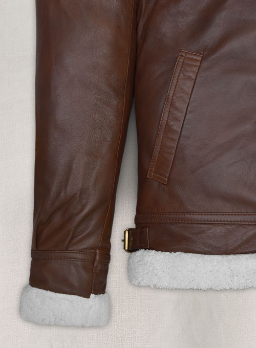 B3 Aviator Spanish Brown Leather Jacket - Click Image to Close