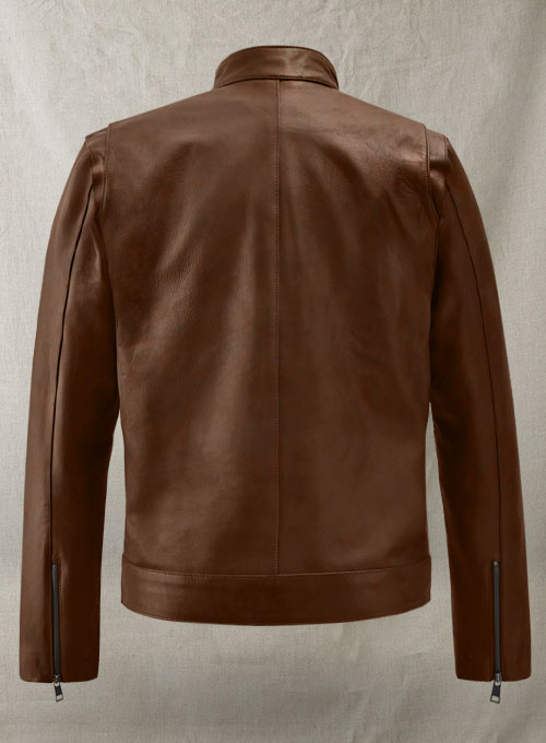 Spanish Brown Michael Fassbender Leather Jacket #2 - Click Image to Close