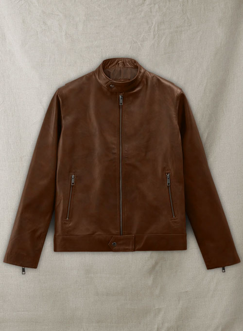 Spanish Brown Michael Fassbender Leather Jacket #2 - Click Image to Close