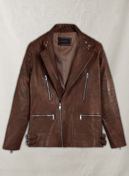 Shotgun Spanish Brown Moto Leather Jacket - Click Image to Close