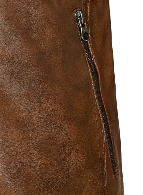 Spanish Brown Leather Jacket # 653 - Click Image to Close