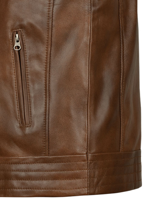 Spanish Brown Leather Vest # 325 - Click Image to Close