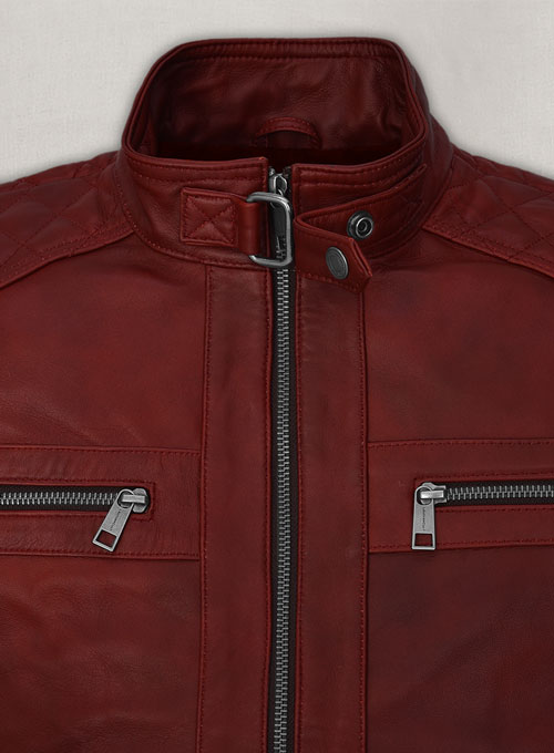 Spanish Red Leather Jacket # 653 - Click Image to Close