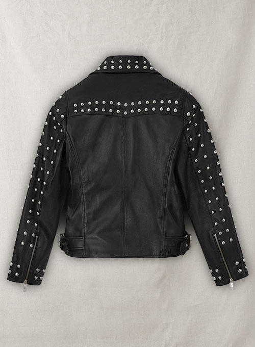 Studded Moto Leather Jacket - Click Image to Close