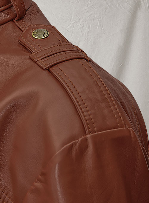 Tan Brown Leather Jacket # 602 - Click Image to Close