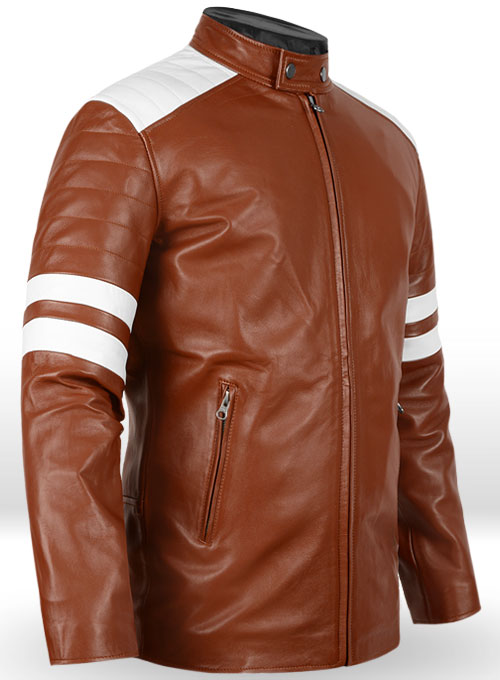 Tan Brown Fight Club Leather Jacket - Click Image to Close