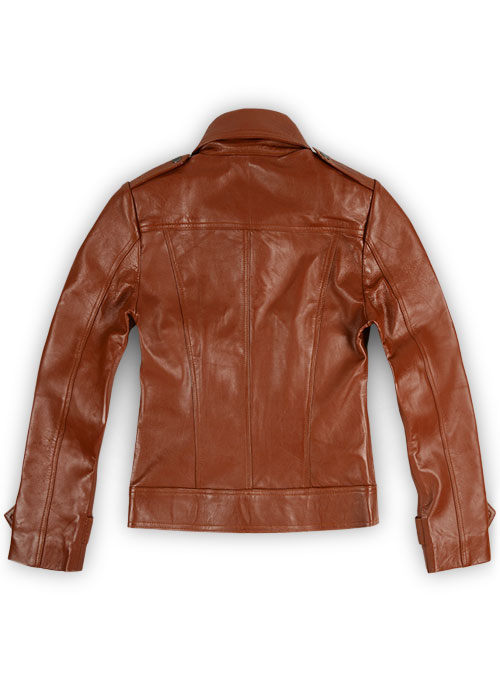 Tan Brown Leather Jacket # 219