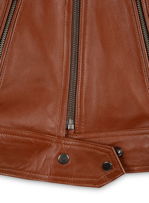 Tan Brown Leather Jacket # 219