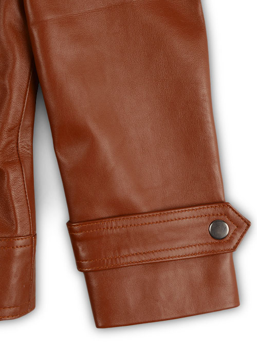 Tan Brown Leather Jacket # 219