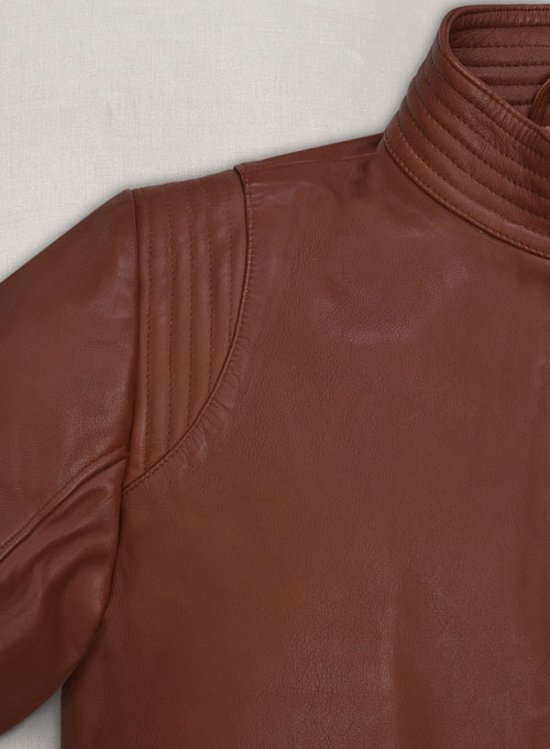 Tan Brown Washed and Wax Leather Jacket # 707 - Click Image to Close