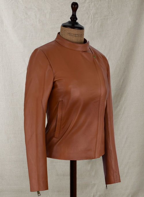 Terrain Brown Ellen Pompeo Leather Jacket #1 - Click Image to Close