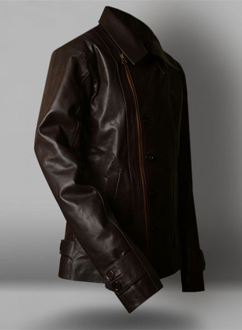 Thick Goat Dk Brown Leather Jacket # 609