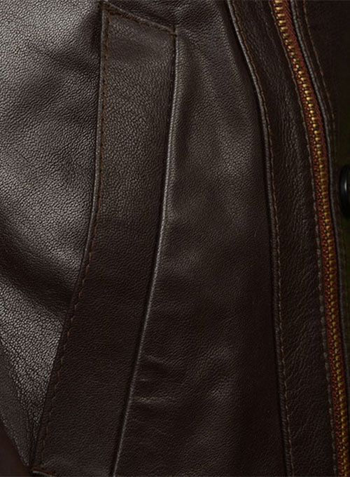 Thick Goat Dk Brown Leather Jacket # 609