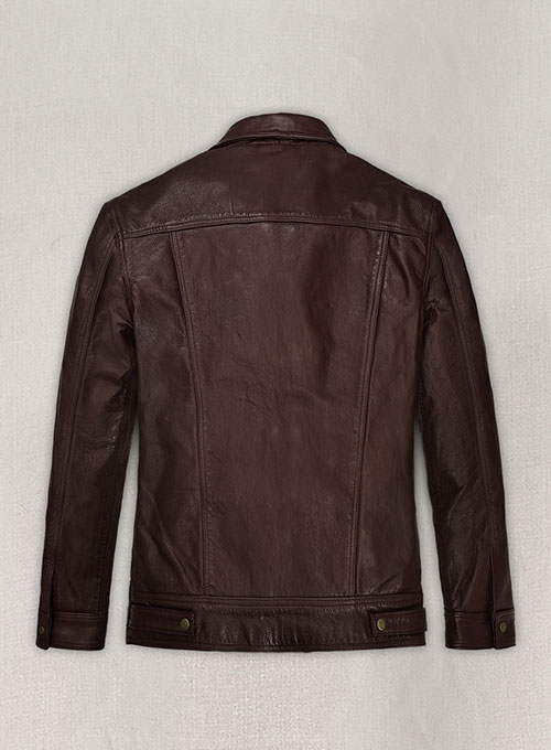 Thick Goat Brown Washed & Wax Tom Holland Leather Jacket - Click Image to Close