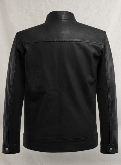 Thunder Storm Black Biker Leather Jacket - Click Image to Close