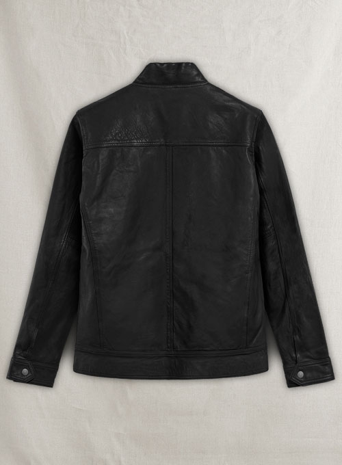 Thunder Storm Black Biker Leather Jacket - Click Image to Close