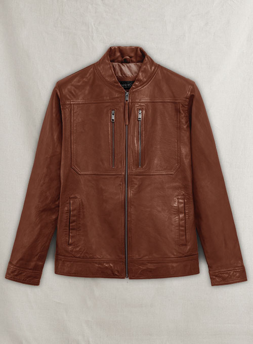 Thunder Storm Tan Biker Leather Jacket