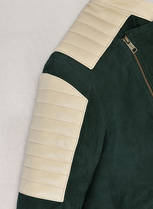 Timber Green Suede Leather Jacket # 647 - Click Image to Close