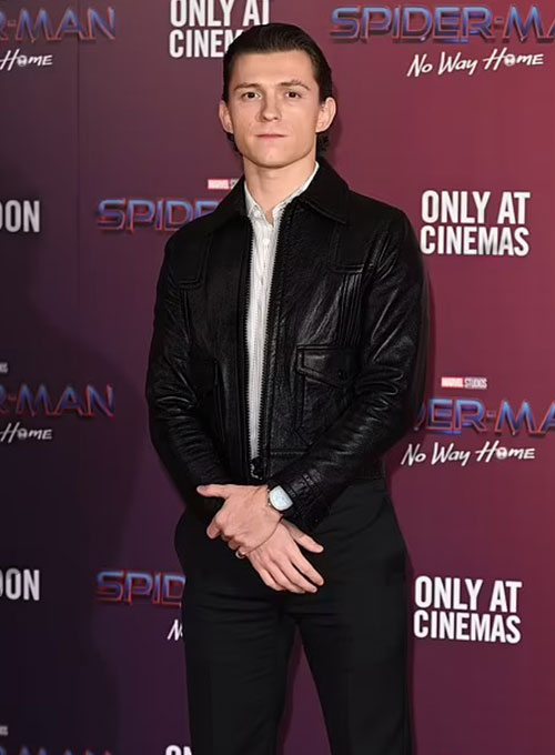 Tom Holland Leather Jacket #2 - Click Image to Close