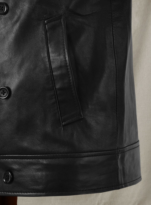 Short Trench Leather Jacket