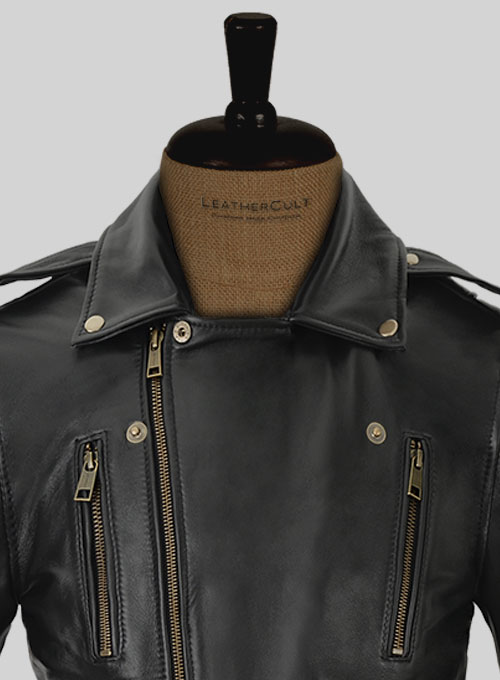 Trooper Biker Leather Jacket - Click Image to Close