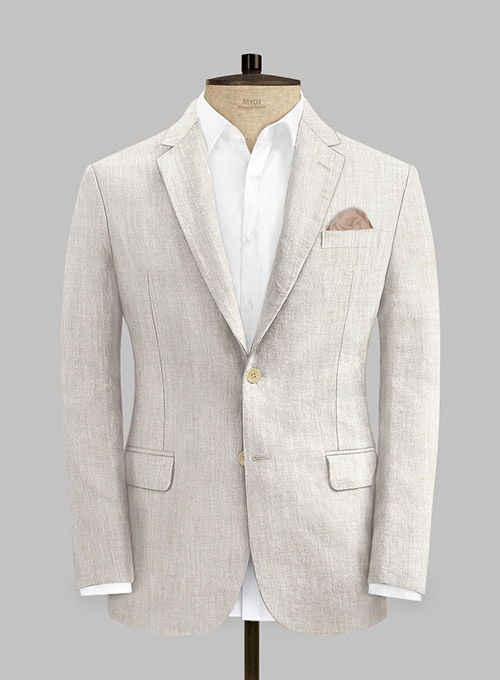 Tropical Beige Pure Linen Jacket