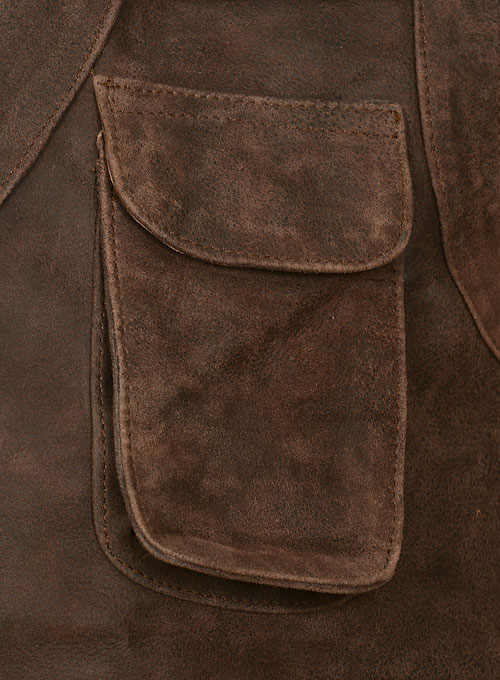 Spanish Brown Chris Pratt Jurassic World Leather Vest - Click Image to Close