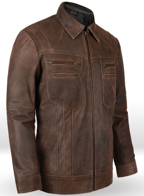 Vintage Brown Grain Leather Jacket # 104 - Click Image to Close