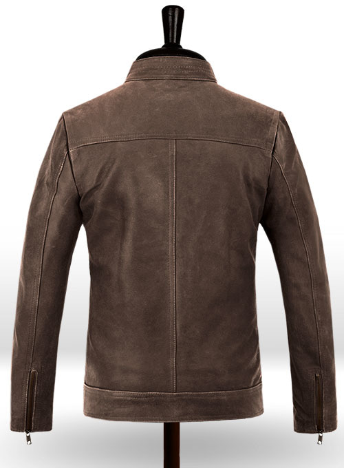 Vintage Brown Grain Rampage Dwayne Johnson Leather Jacket - Click Image to Close