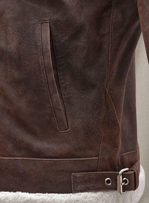 Vintage Brown Aviator Leather Jacket - Click Image to Close