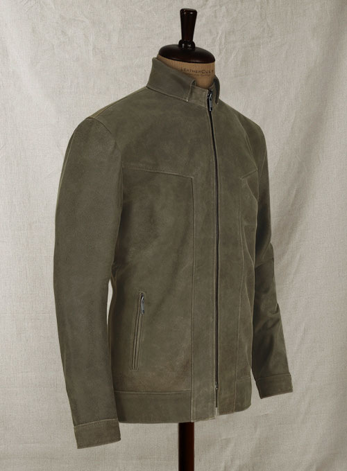 Vintage Italian Olive Taylor Lautner Leather Jacket - Click Image to Close