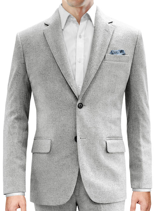 Vintage Plain Light Gray Tweed Jacket