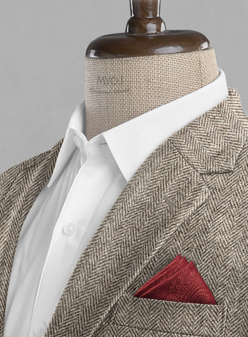 Vintage Herringbone Brown Tweed Jacket