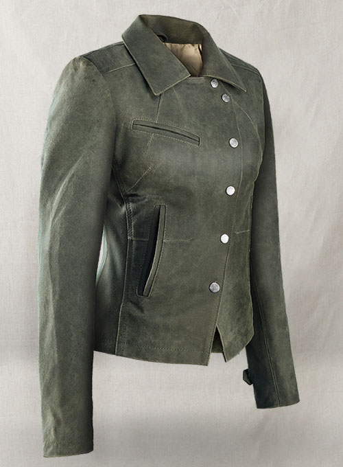 Vintage Italian Olive Leather Jacket #277