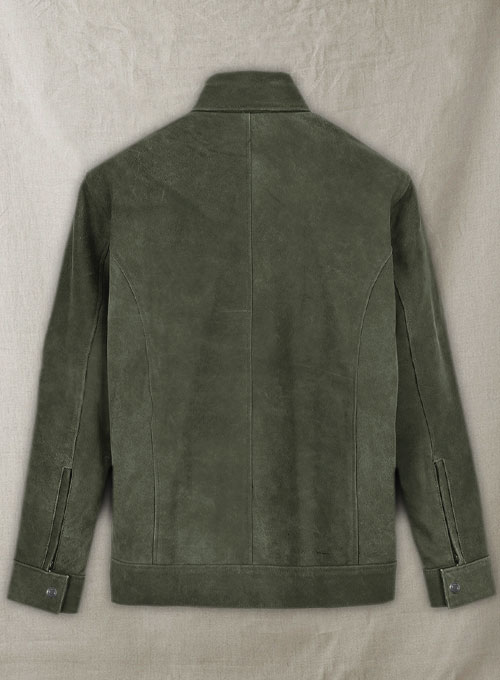 Vintage Italian Olive Taylor Lautner Leather Jacket - Click Image to Close