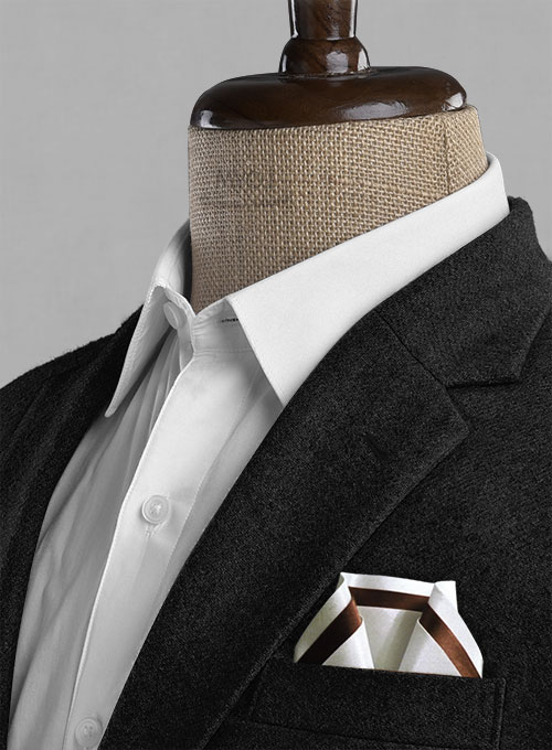 Vintage Plain Black Tweed Jacket - Click Image to Close