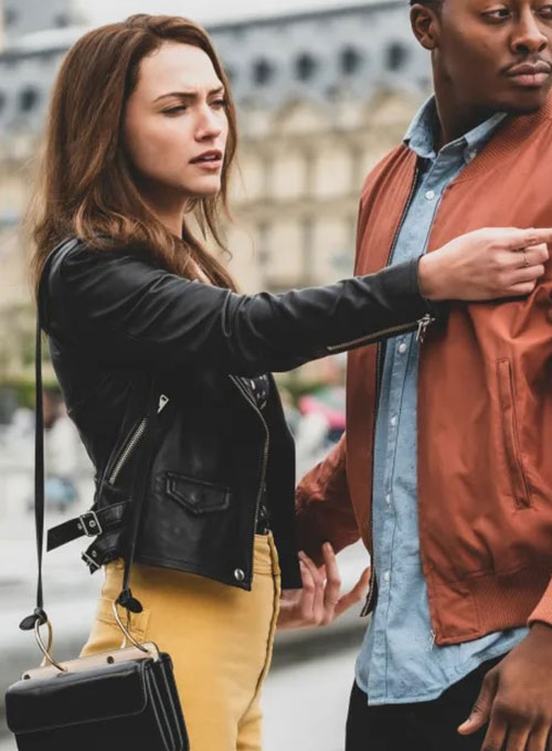 Violett Beane God Friended Me Leather Jacket - Click Image to Close