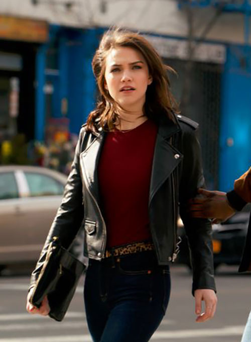 Violett Beane God Friended Me Leather Jacket - Click Image to Close