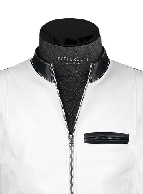 White The Dragon Leather Jacket - Click Image to Close