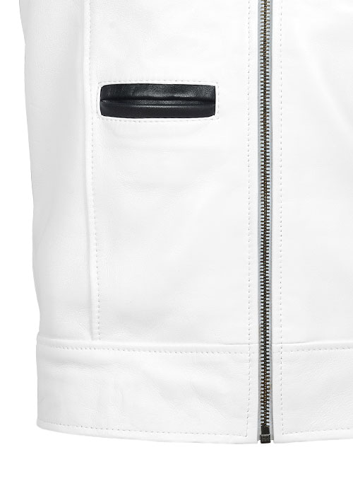 White The Dragon Leather Jacket - Click Image to Close
